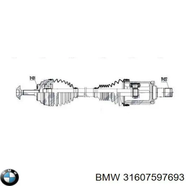 Compre 31607597693 BMW Semieixo (acionador) dianteiro esquerdo