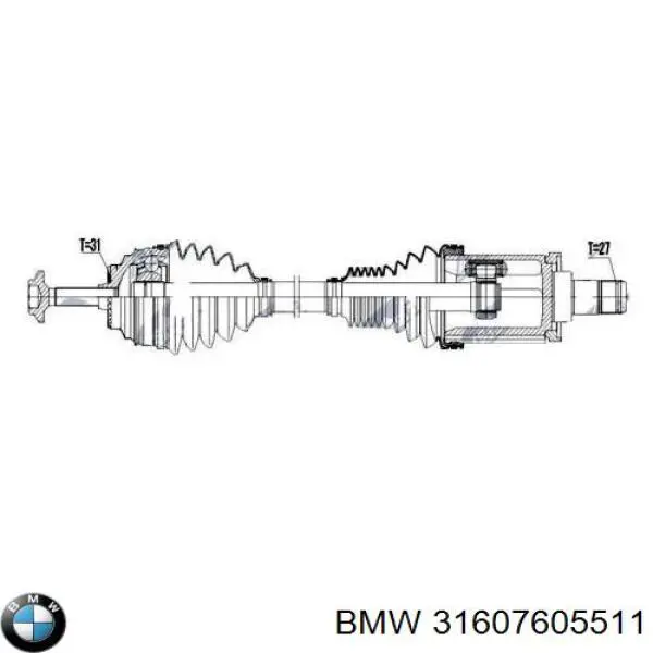 Semieixo (acionador) dianteiro esquerdo BMW 31607605511 preço, a partir de 137,91 USD