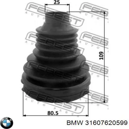 Bota de proteção interna esquerda de junta homocinética do semieixo dianteiro BMW 31607620599 preço, a partir de 23,62 USD