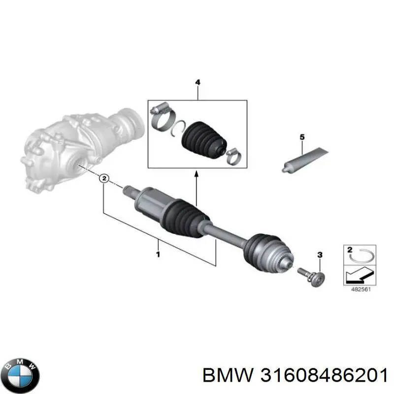 Semieixo (acionador) dianteiro esquerdo BMW 31608486201 preço, a partir de 133,28 USD
