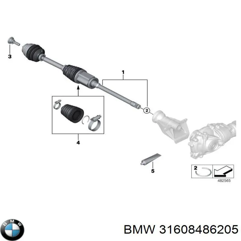 31608486205 BMW Semieixo (acionador) dianteiro direito