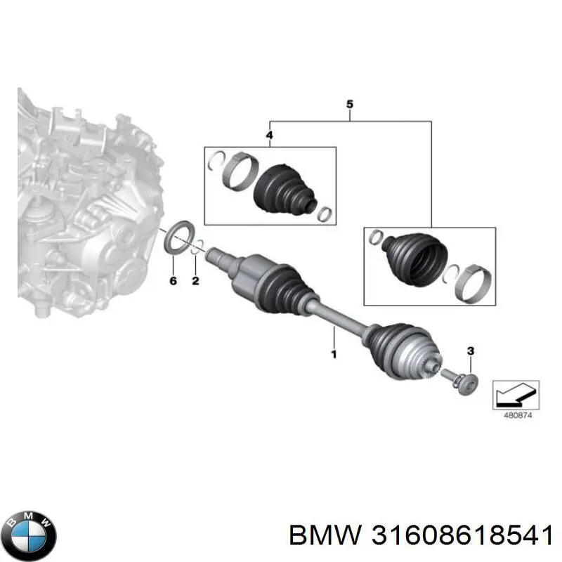 Compre 31608618541 BMW Bota de proteção interna de junta homocinética do semieixo dianteiro