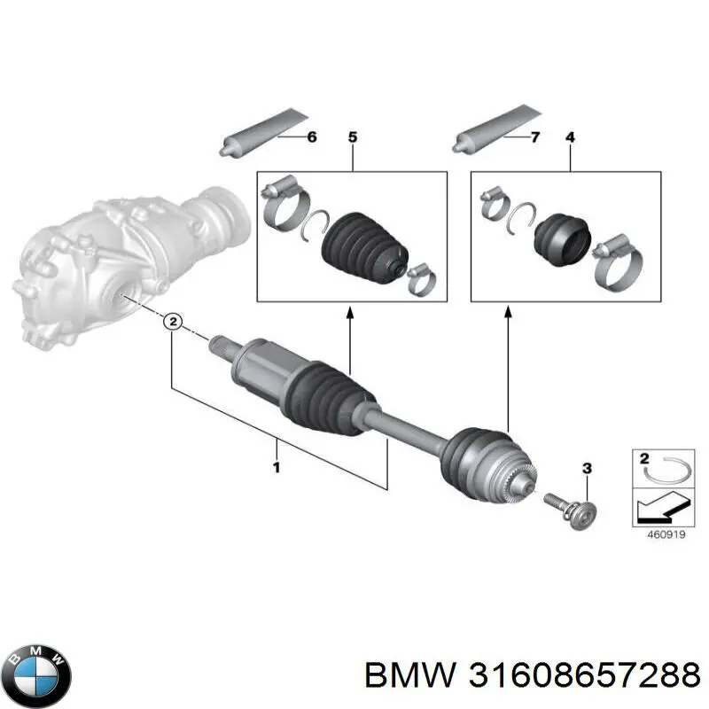 31608657288 BMW Bota de proteção interna de junta homocinética do semieixo dianteiro