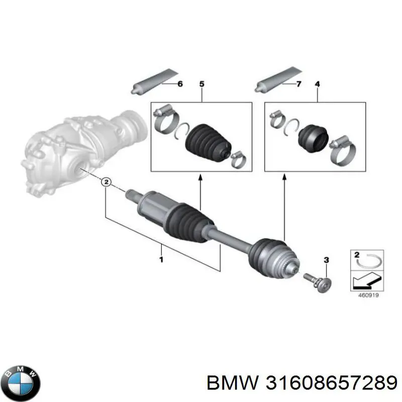 Semieixo (acionador) dianteiro esquerdo BMW 31609884749 preço, a partir de 144,37 USD