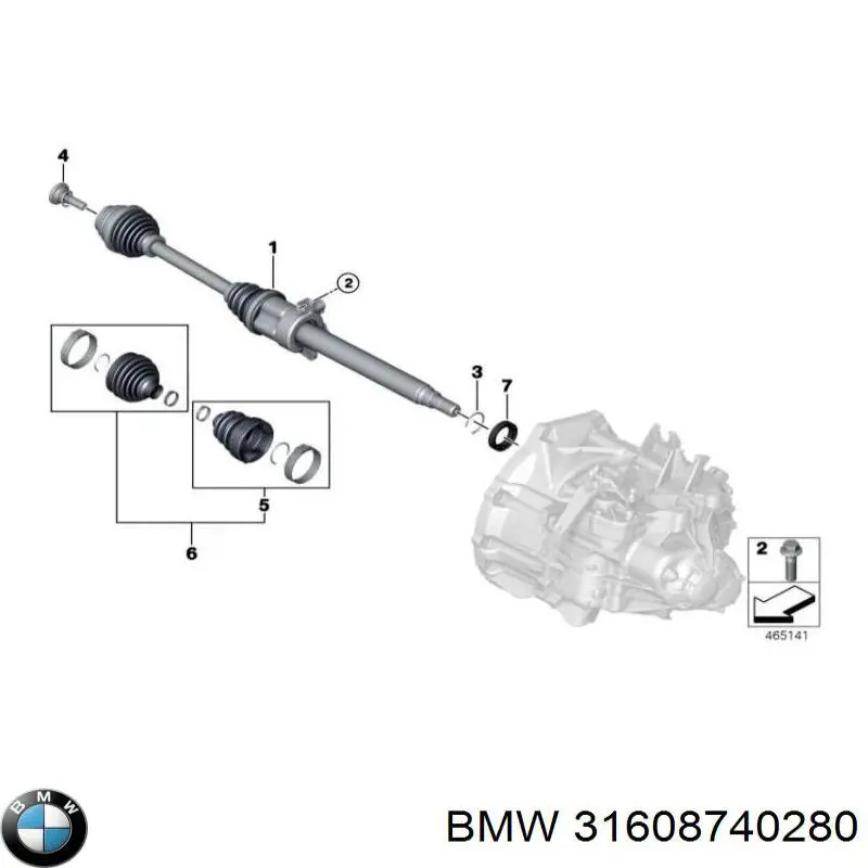 Semieixo (acionador) dianteiro direito BMW 31605A2E058 preço, a partir de 418,83 USD