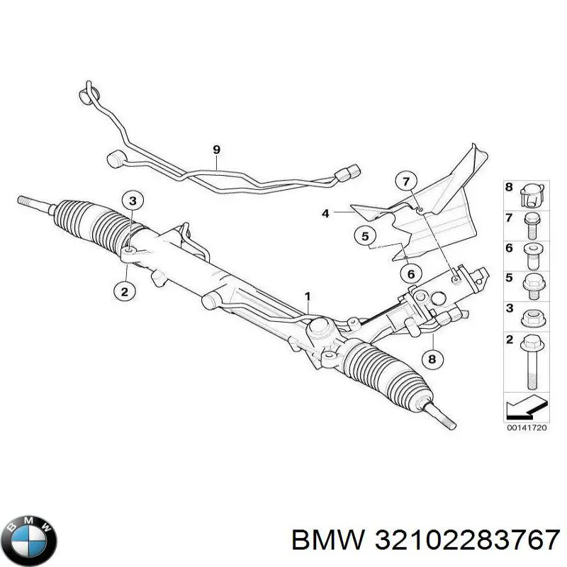 Cremalheira da direção BMW 32102283767 preço, a partir de 609,70 USD
