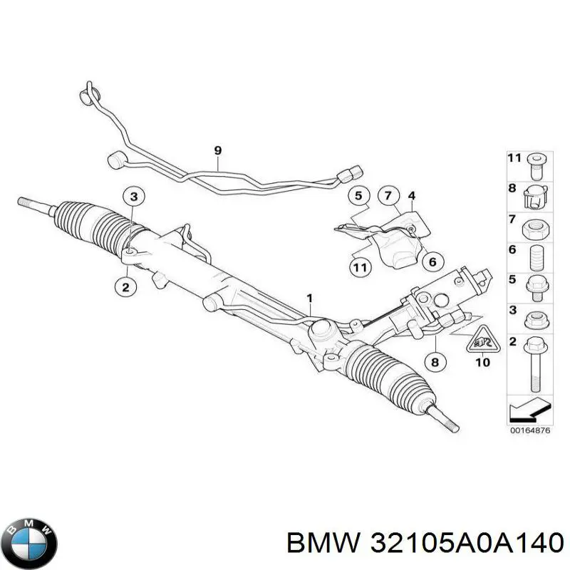 32105A0A140 BMW Cremalheira da direção