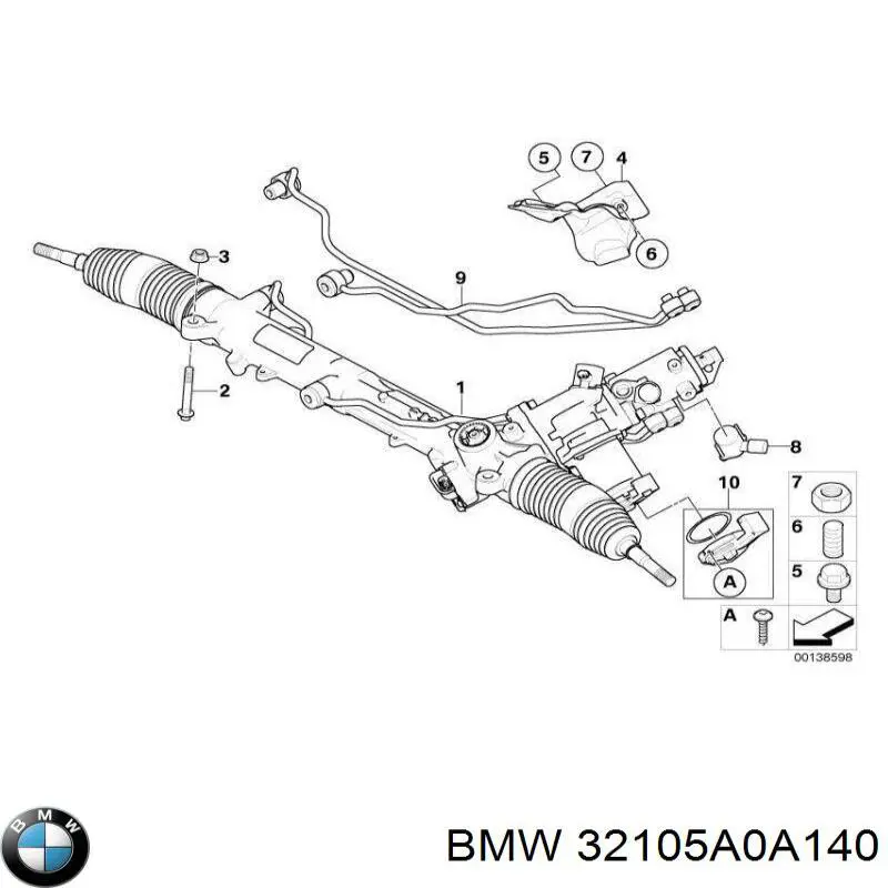 Cremalheira da direção BMW 32105A0A140 preço, a partir de 364,35 USD