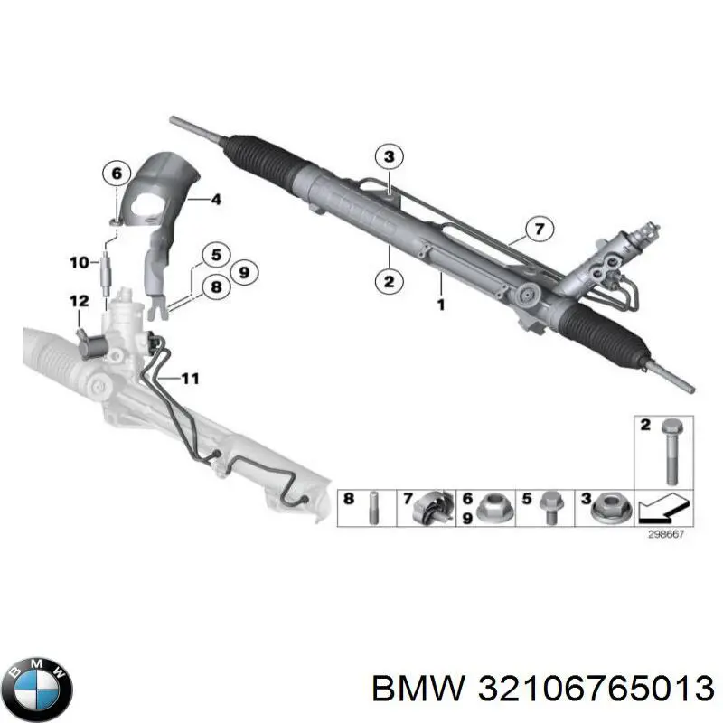 Cremalheira da direção BMW 32106765013 preço, a partir de 188,98 USD