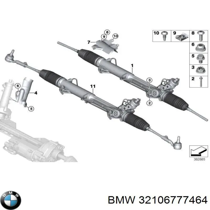 Cremalheira da direção BMW 32106777464 preço, a partir de 607,29 USD