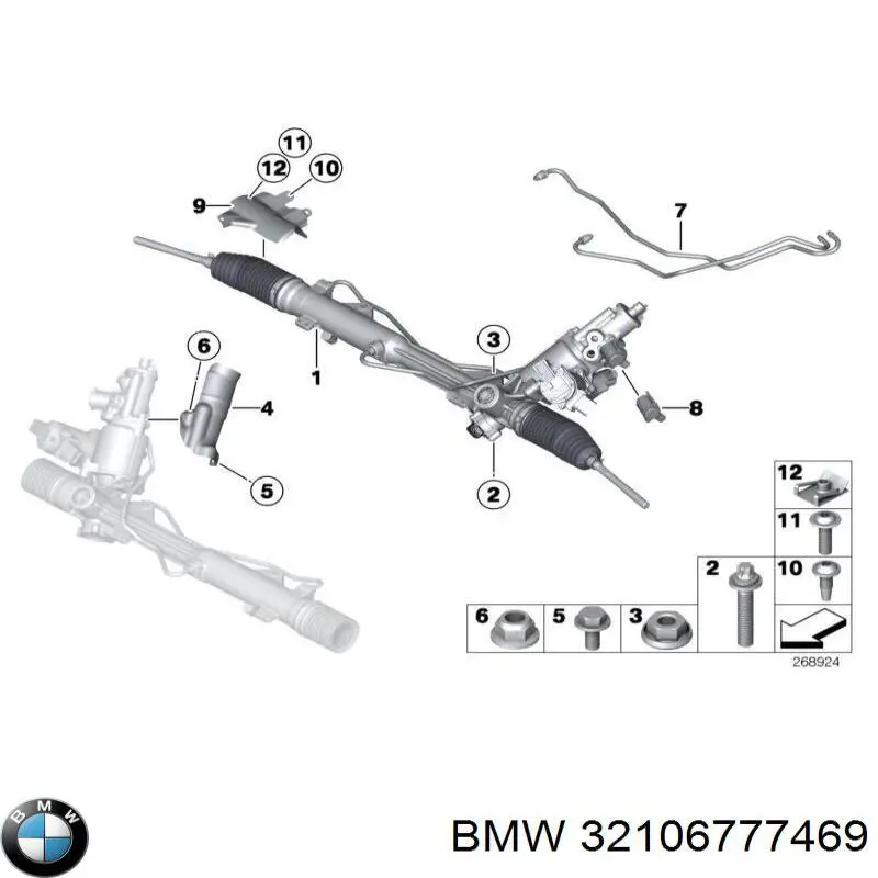 Cremalheira da direção BMW 32106769332 preço, a partir de 2148,73 USD