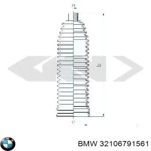 Compre 32106791561 BMW Bota de proteção do mecanismo de direção (de cremalheira)
