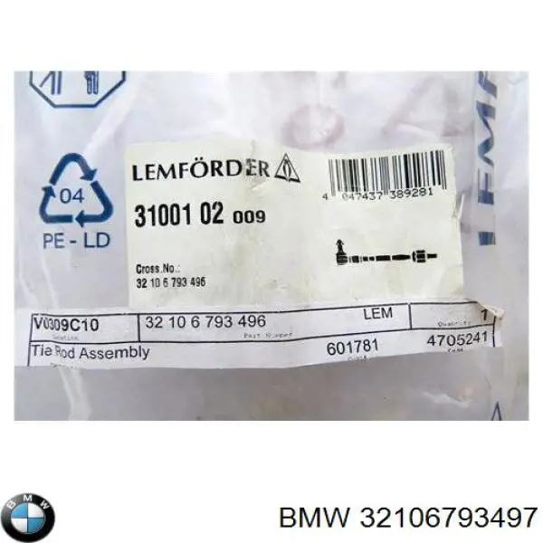 Ponta externa da barra de direção BMW 32106793497 preço, a partir de 26,27 USD