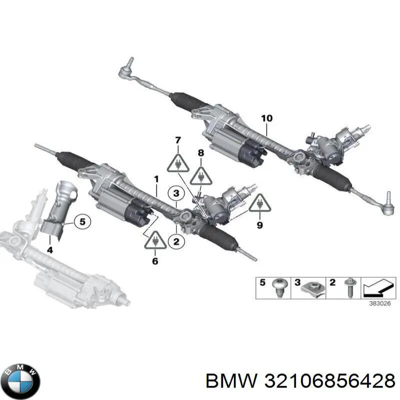 Cremalheira da direção BMW 32106883548 preço, a partir de 1355,10 USD