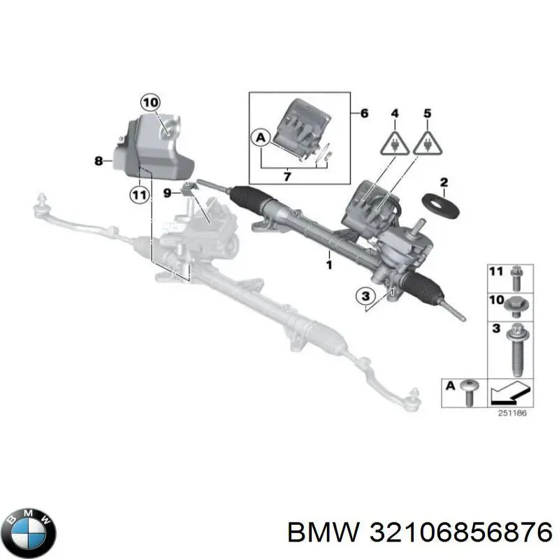 Cremalheira da direção BMW 32106856876 preço, a partir de 263,90 USD