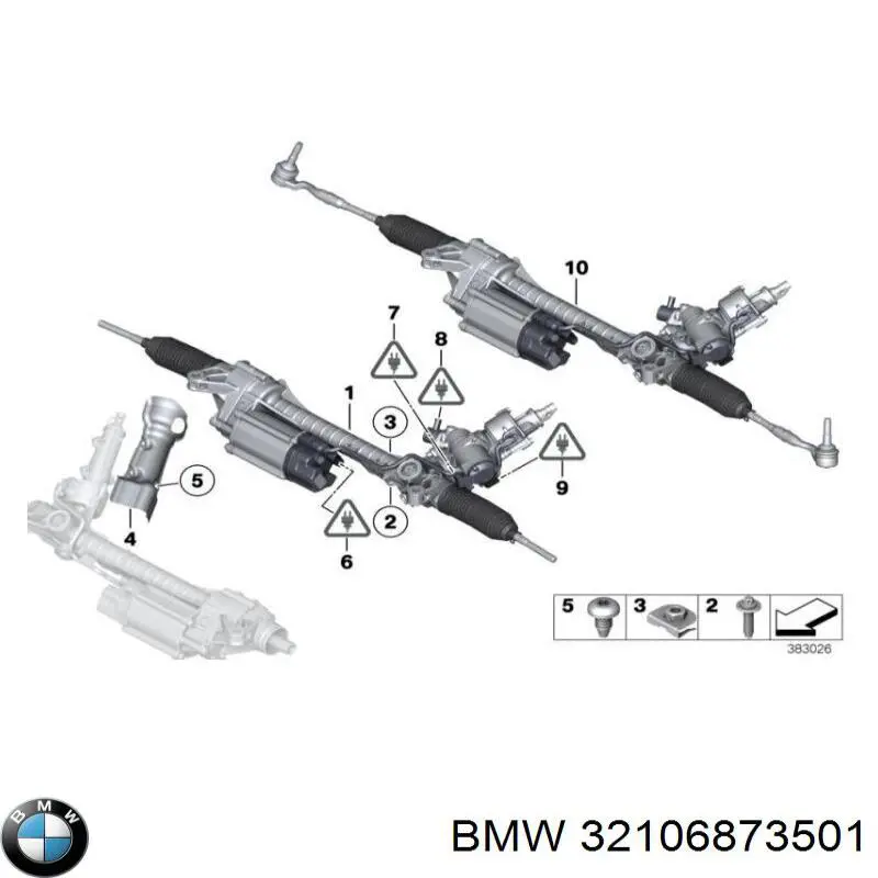 32106873501 BMW Cremalheira da direção