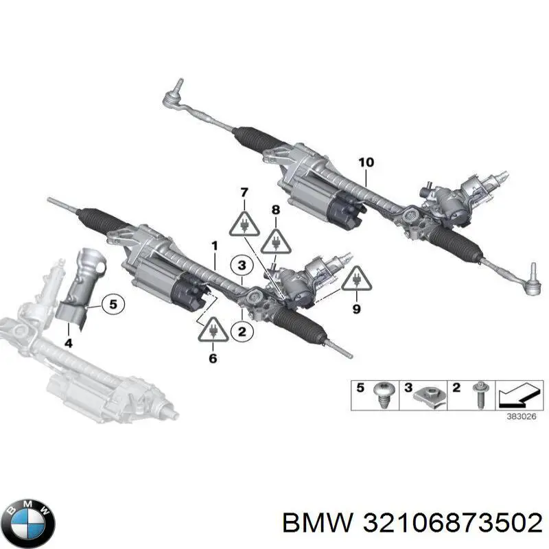 Cremalheira da direção BMW 32106873502 preço, a partir de 1357,45 USD