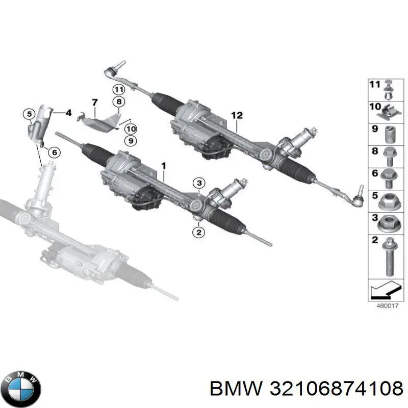 32106874108 BMW Cremalheira da direção