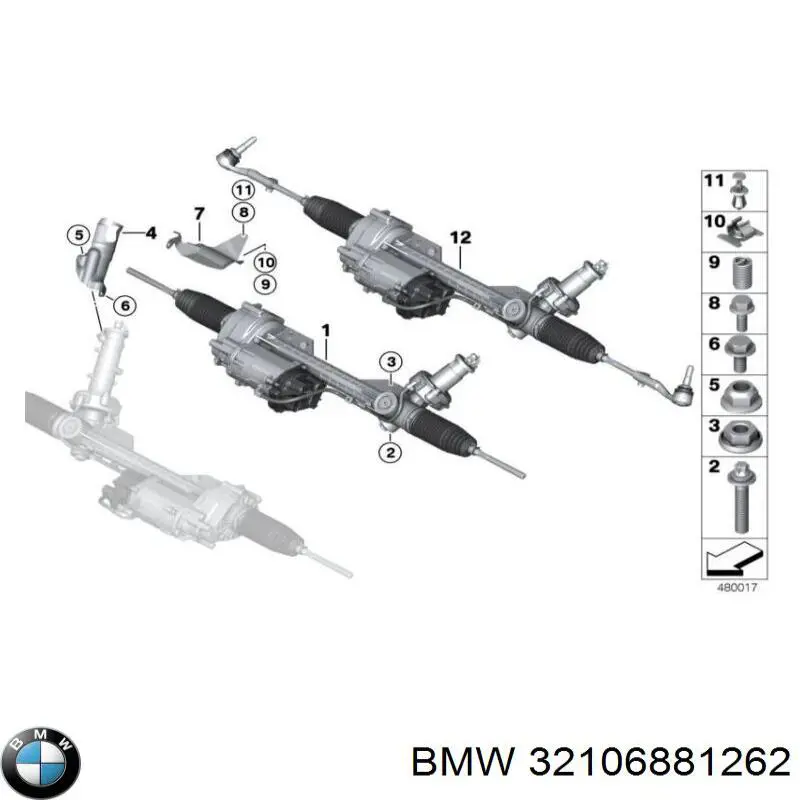 Cremalheira da direção BMW 32106881262 preço, a partir de 830,85 USD