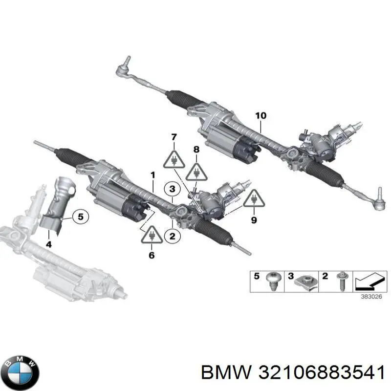 Cremalheira da direção BMW 32106883541 preço, a partir de 1355,10 USD