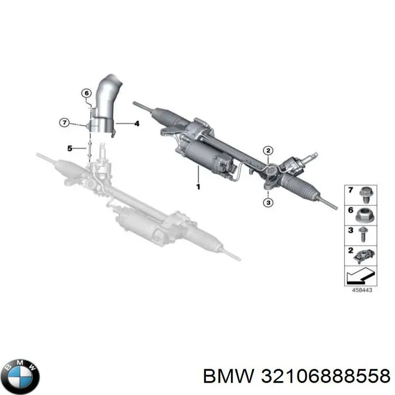 32106888558 BMW Cremalheira da direção