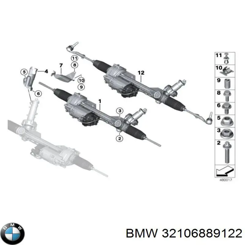 Cremalheira da direção BMW 32106889122 preço, a partir de 960,83 USD