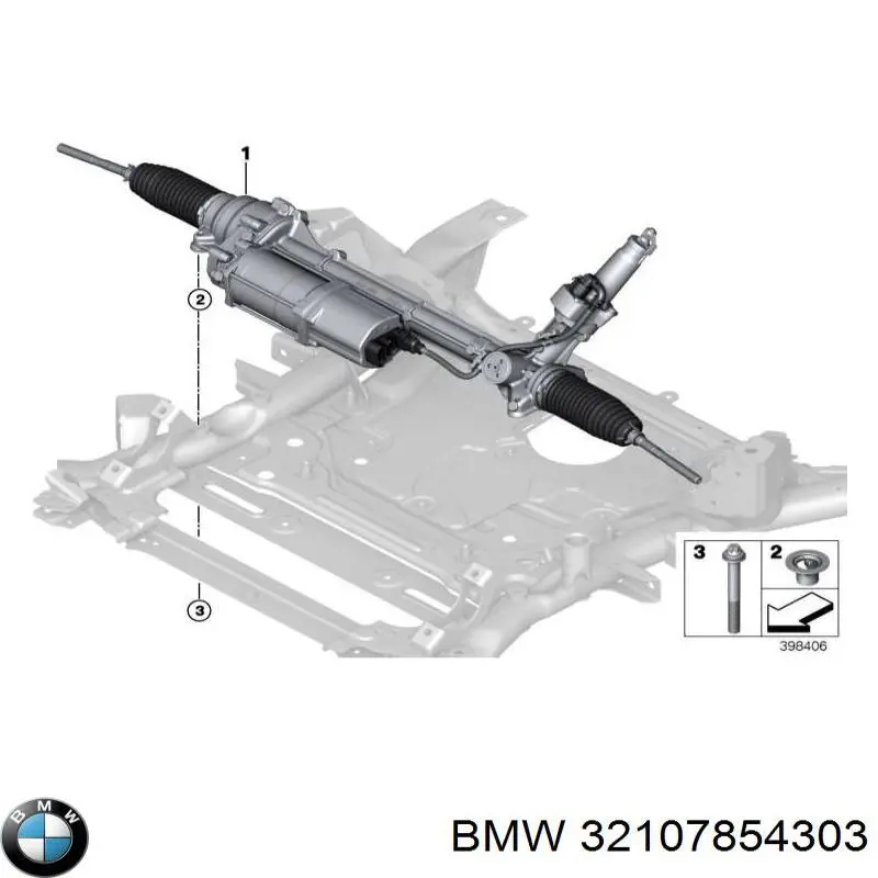 32107854303 BMW Cremalheira da direção