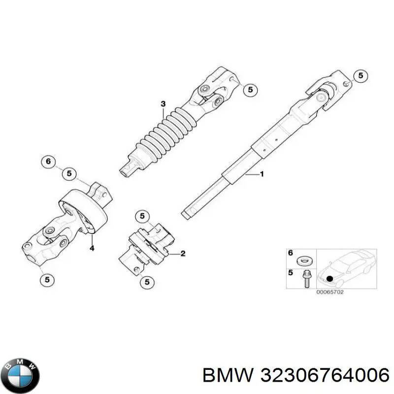 32306764006 BMW Veio da coluna de direção inferior
