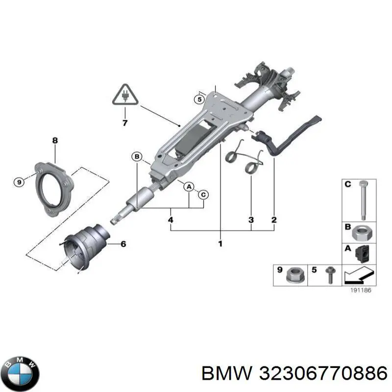 32306782763 BMW Coluna da direção