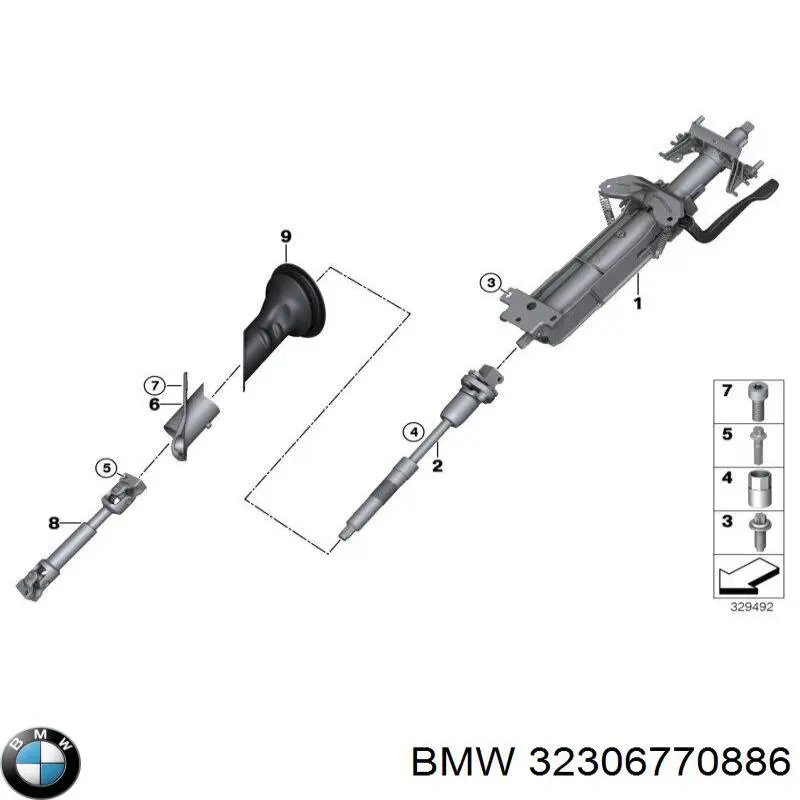 Coluna da direção BMW 32306782763 preço, a partir de 100,81 USD