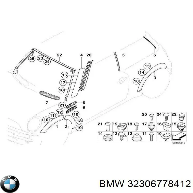 Moldura de vidro traseiro BMW 32306778412 preço, a partir de 99,51 USD