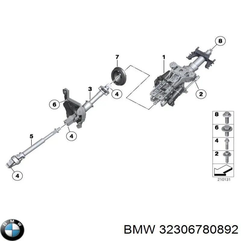 Compre 32306780892 BMW Veio da coluna de direção inferior