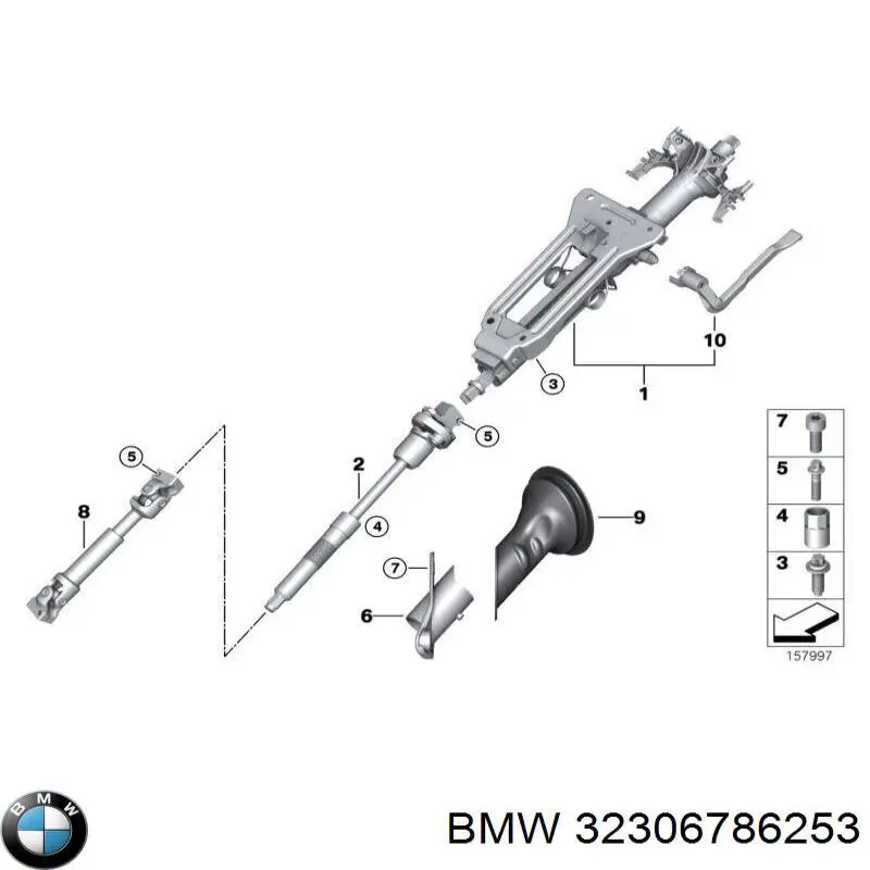 32306786253 BMW Coluna da direção