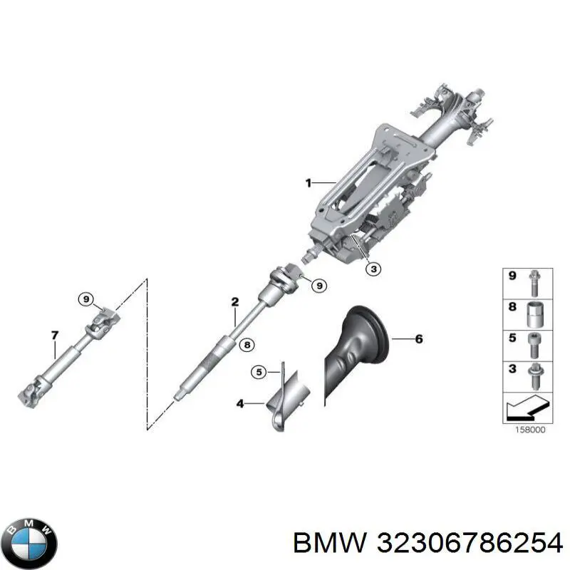 32306786254 BMW Coluna da direção