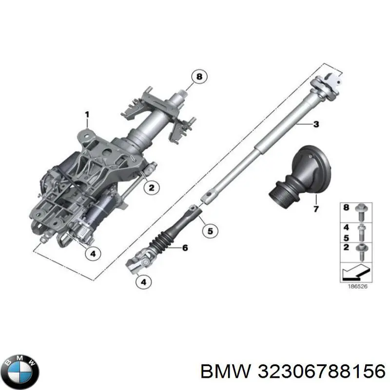 32306788156 BMW Junta universal inferior da árvore da coluna de direção