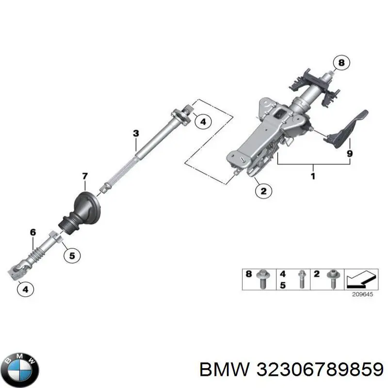 Veio da coluna de direção inferior BMW 32306789859 preço, a partir de 714,33 USD