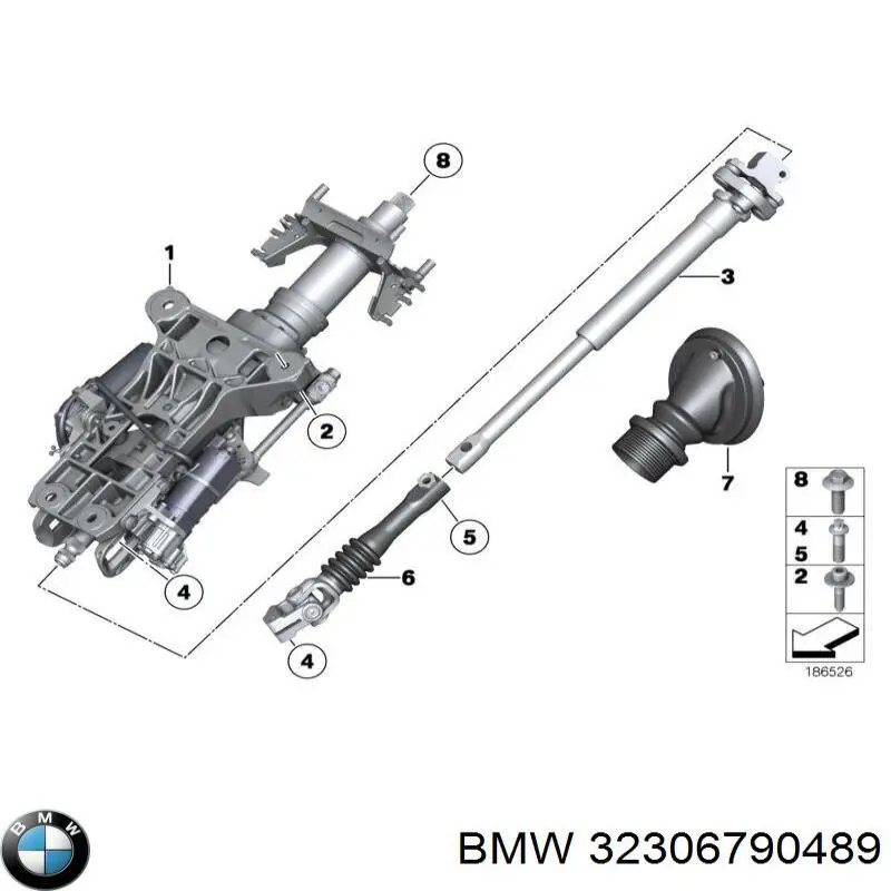 32306790489 BMW Junta universal inferior da árvore da coluna de direção
