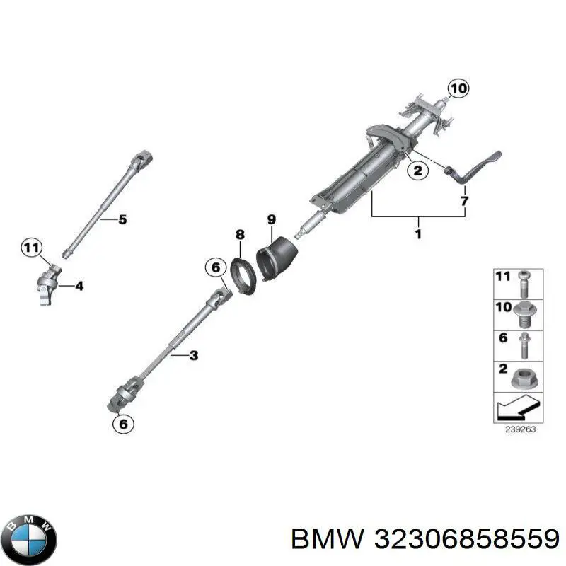 32306858559 BMW Coluna da direção