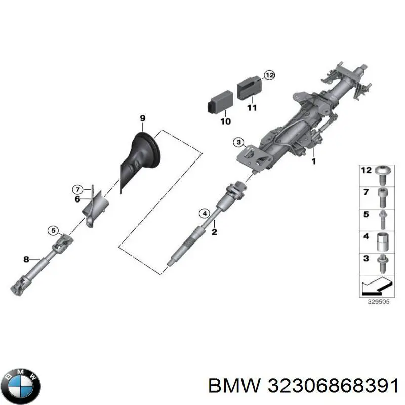 32306868391 BMW Coluna da direção