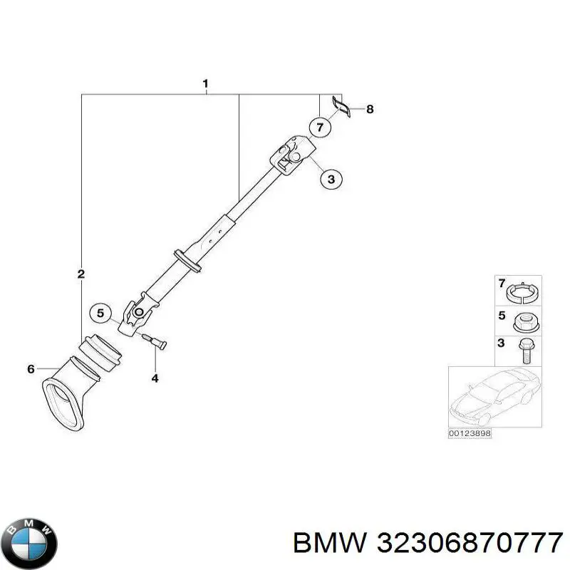 32306763722 BMW Veio da coluna de direção inferior