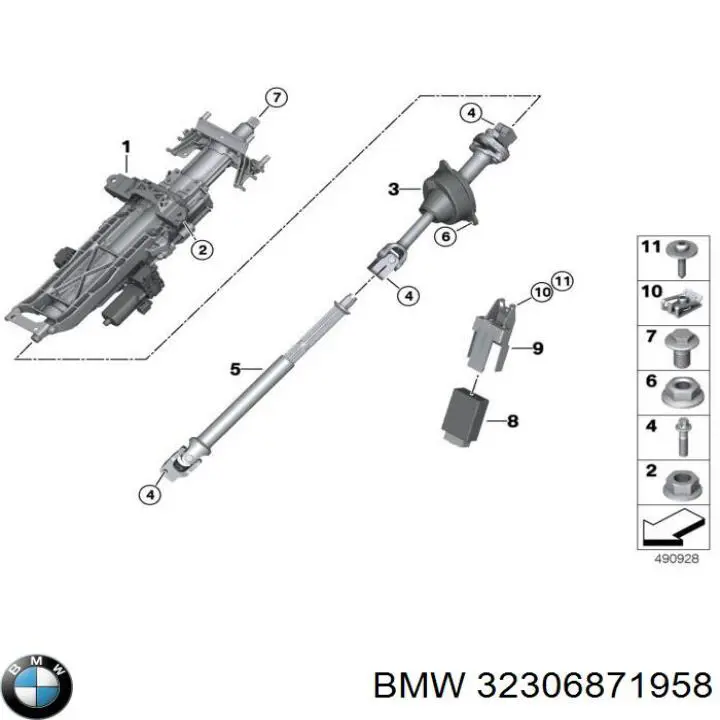 32306871958 BMW Veio da coluna de direção superior