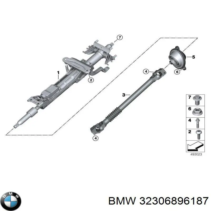 32306896187 BMW Coluna da direção