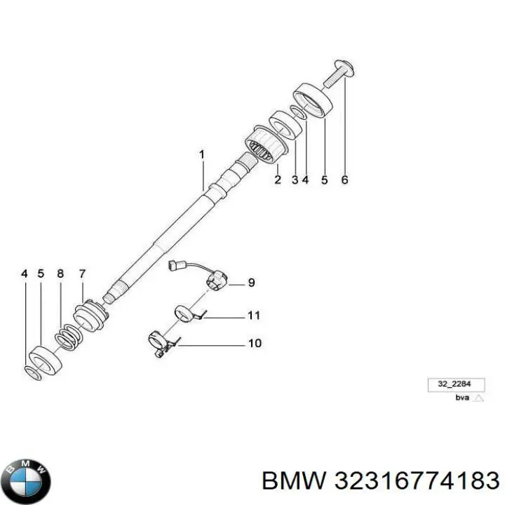 Compre 32316774183 BMW Veio da coluna de direção superior