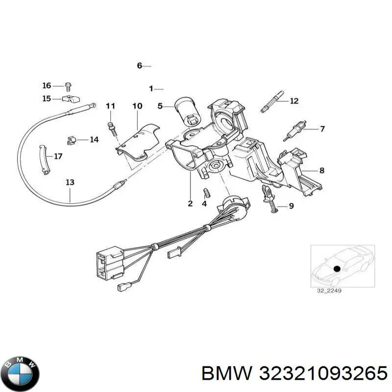 Fecho de ignição BMW 32321093265 preço, a partir de 265,68 USD