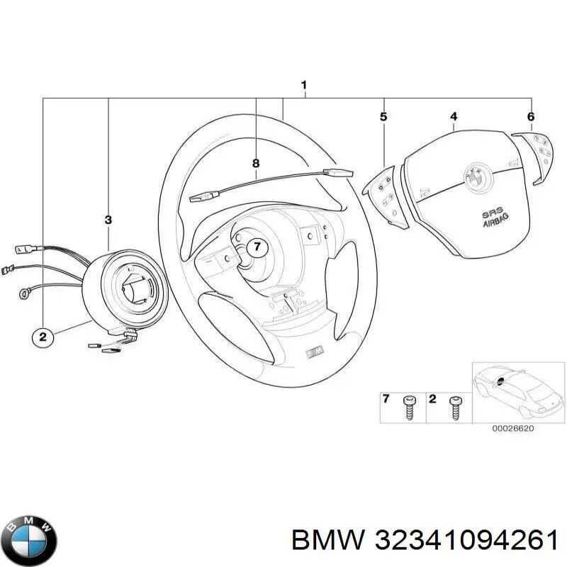 Anel AIRBAG de contato, cabo plano do volante BMW 32341094261 preço, a partir de 574,37 USD