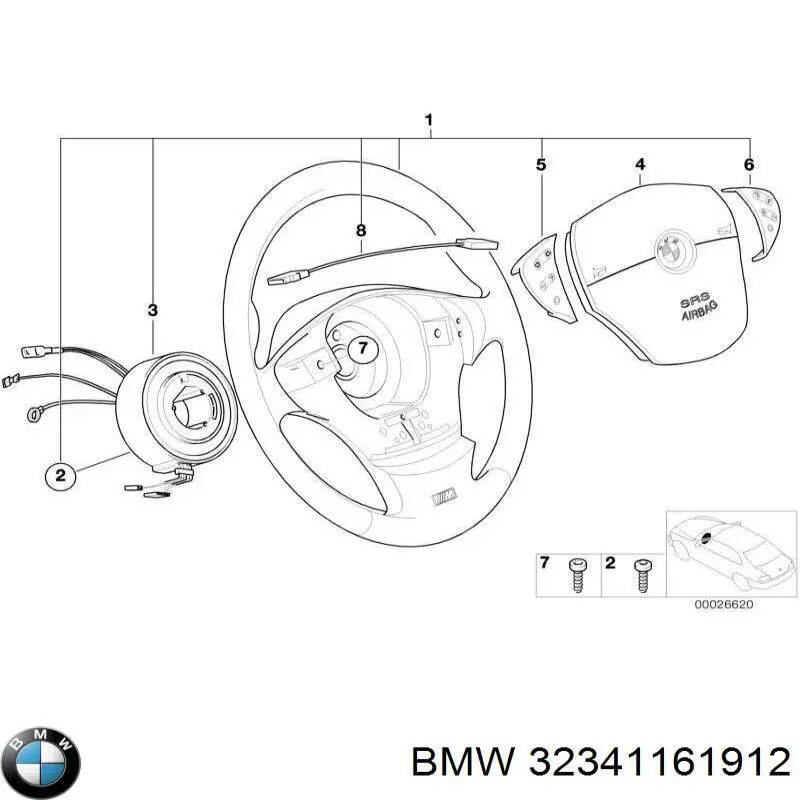 Anel AIRBAG de contato, cabo plano do volante para BMW 7  E38
