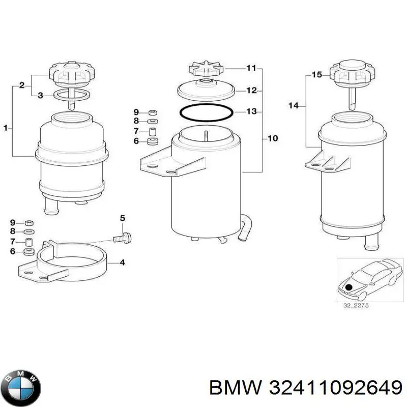 Tampa de tanque de bomba da Direção hidrâulica assistida BMW 32411092649 preço, a partir de 11,99 USD
