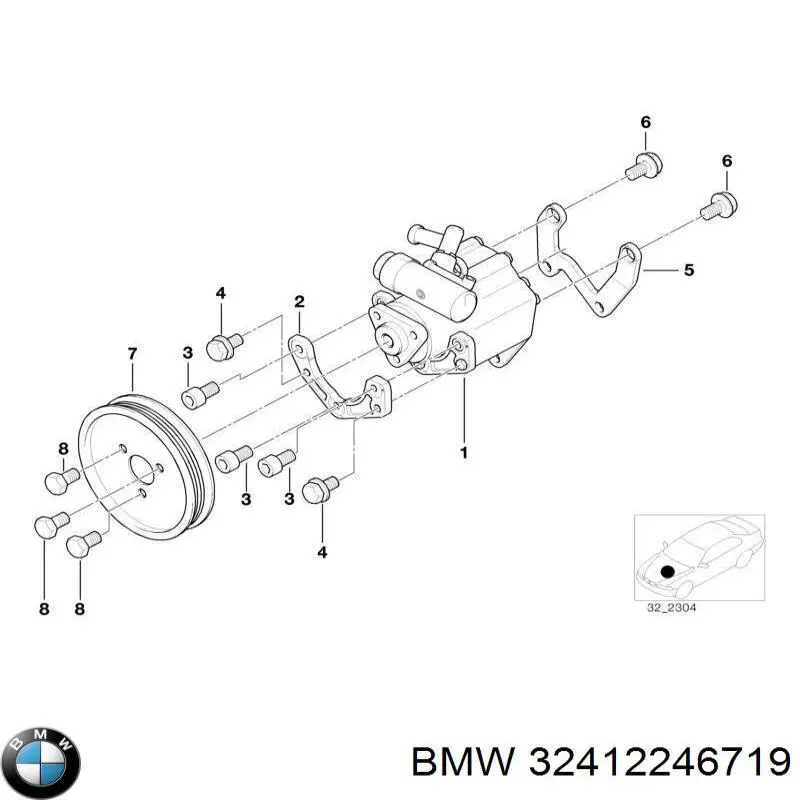 2246719 BMW Polia de bomba da Direção hidrâulica assistida