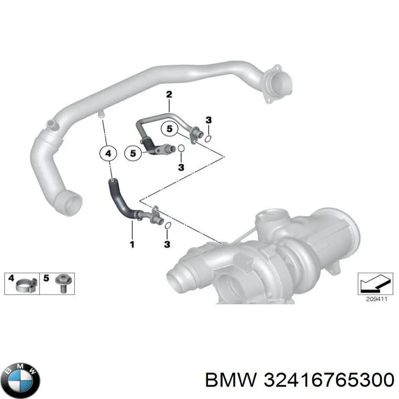Mangueira da Direção hidrâulica assistida de pressão alta desde a bomba até a régua (do mecanismo) BMW 32416765300 preço, a partir de 86,45 USD