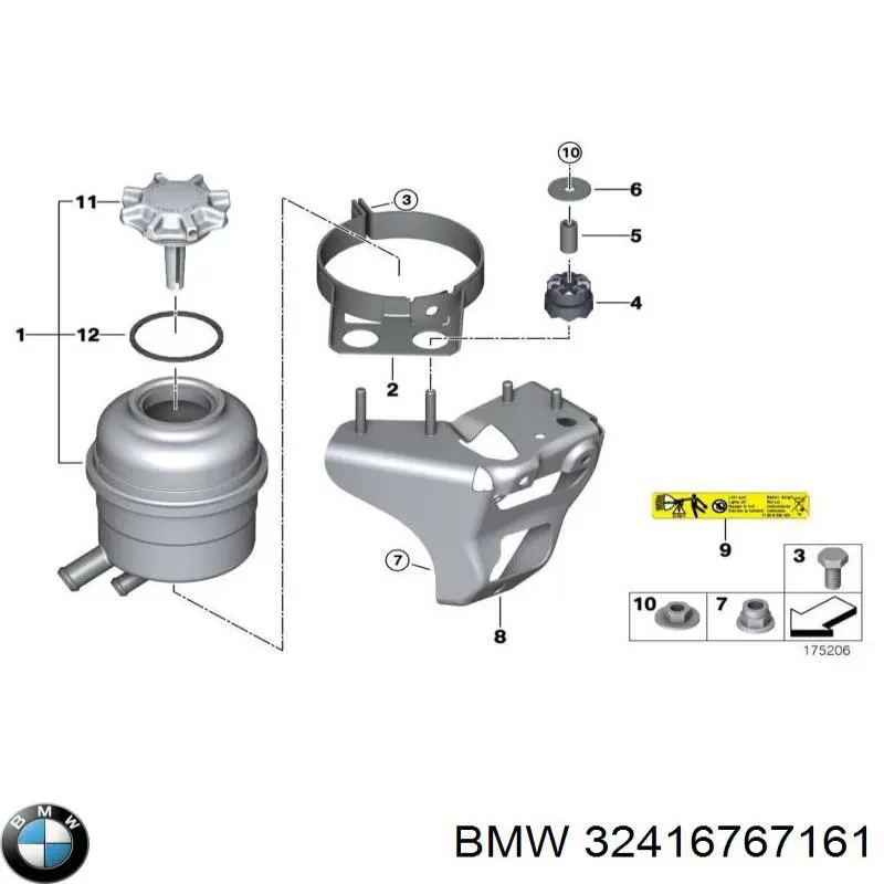Tanque de bomba da Direção hidrâulica assistida BMW 32416767161 preço, a partir de 52,92 USD